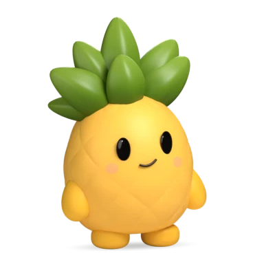 Bolo the pineapple, waving hello